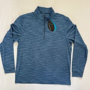 NWT Greg Norman Pro Series Blue Quarter Zip Long Sleeve Shirt - Mens M